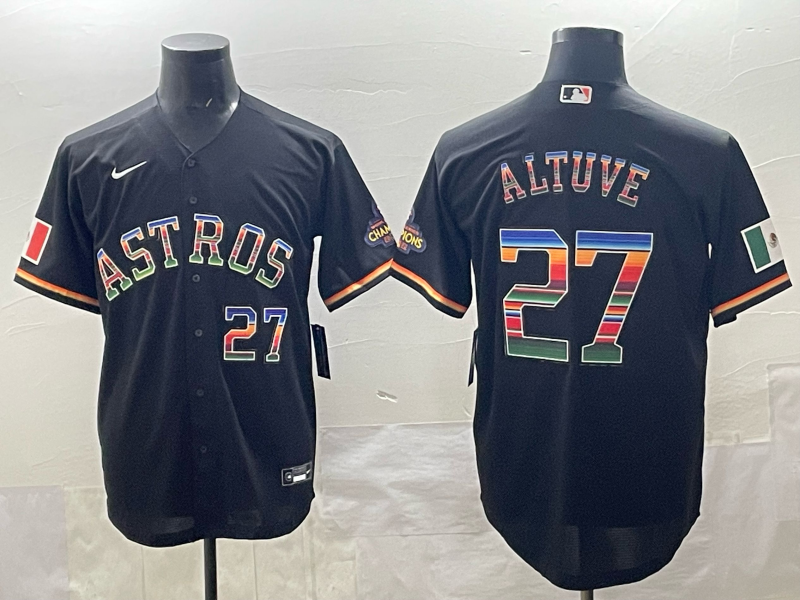 2025 Houston Astros #27 Altuve black Nike MLB Jersey style 009